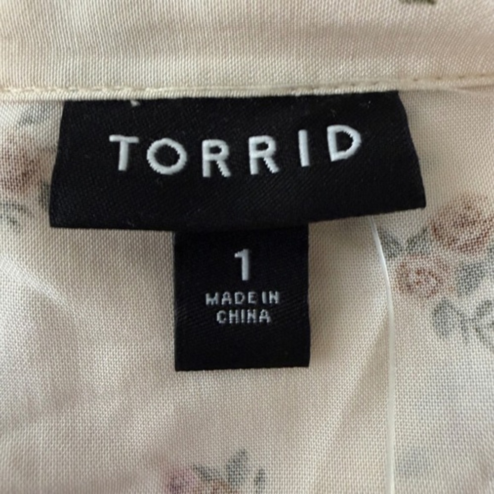 Torrid Maxi Wash Challis Hi Low Tiered Shirtdress 1X 14-16 Ditsy Floral NWT - Picture 8 of 9